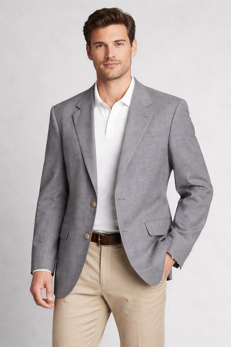 Men's Gray Casual Blazer - Brand: